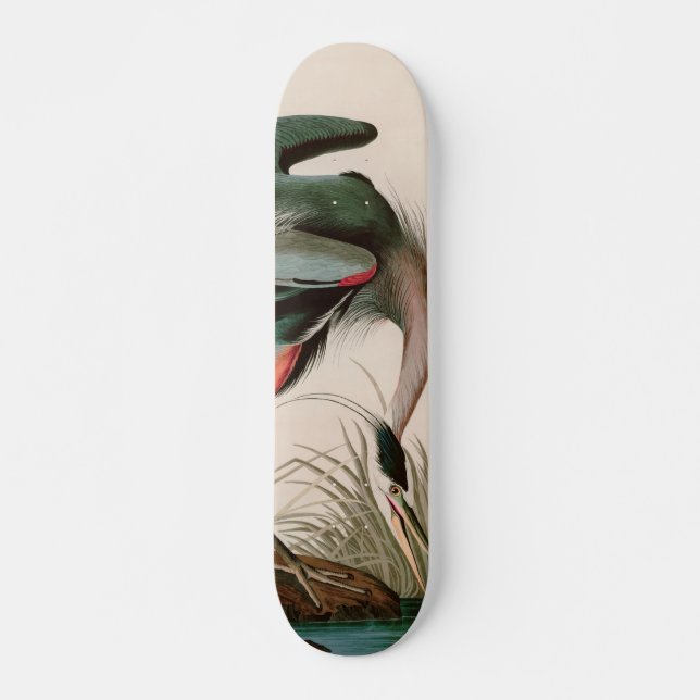 Great Blue Heron Birds of America Audubon Print Skateboard (Vorne)