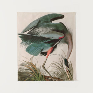Great Blue Heron Birds of America Audubon Print Wandteppich