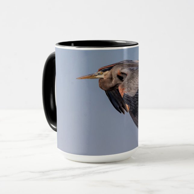 Great Blue Heron in Flug Tasse (Vorderseite Links)