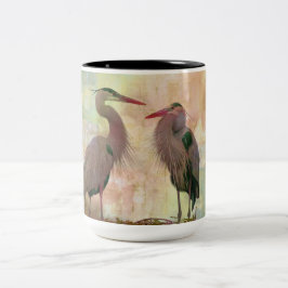 Great Blue Heron Pair Digital Art Kaffee Tasse
