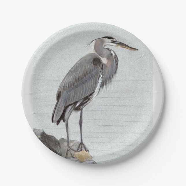 Great Blue Heron Pappteller (Vorderseite)
