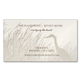 Great Blue Heron rustikale Hochzeit speichern Sie  Magnetische Visitenkarte