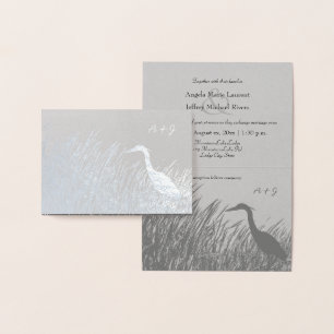 Great Blue Heron Silhouette Naturliebhaber rustika Folienkarte