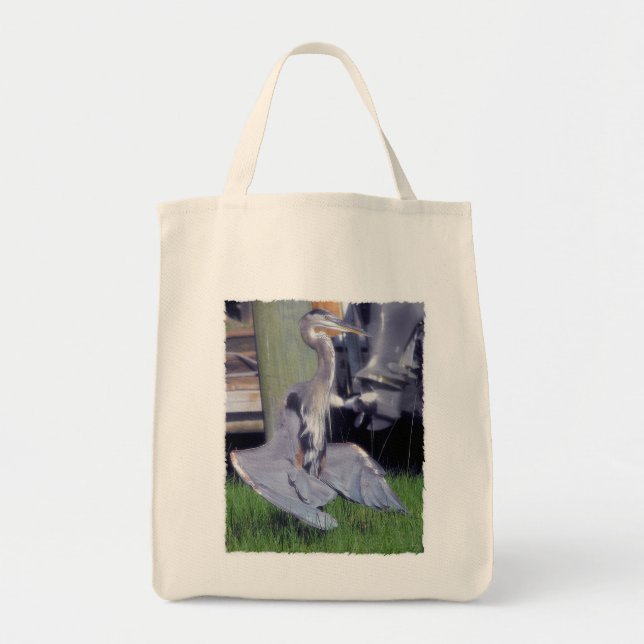 Great Blue Heron Sonnenbadewanne Tote Bag Tragetasche (Vorne)