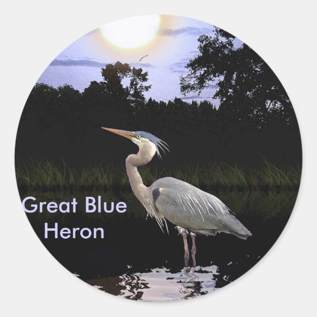 GREAT BLUE HERON Stickers (Vorderseite)