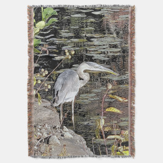 Great Blue Heron Tapestry Style Decke