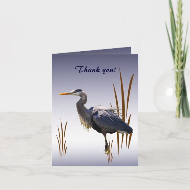 Great Blue Heron Thank You Card Dankeskarte (Vorderseite)