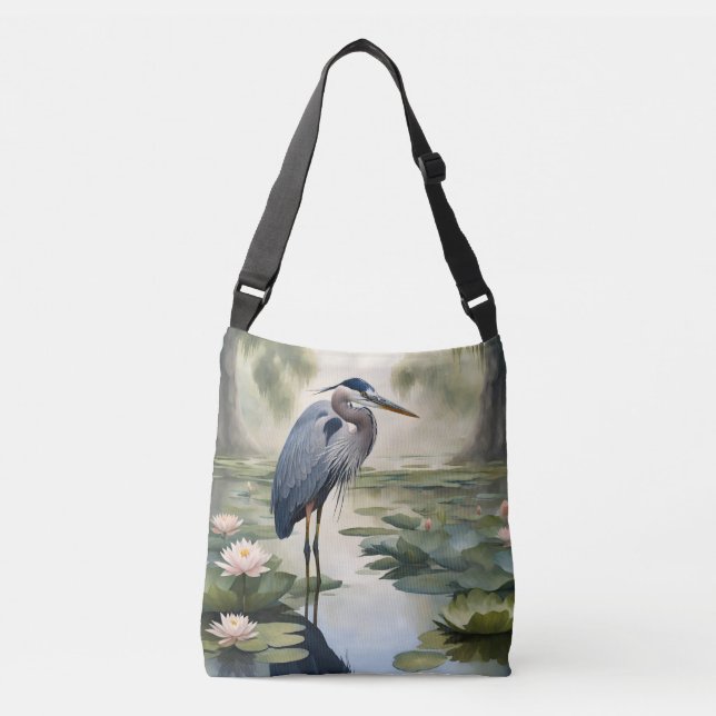 Great Blue Heron Tragetaschen Mit Langen Trägern (Vorderseite)