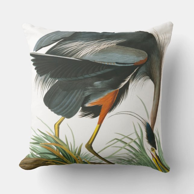 Great Blue Heron von John James Audubon Kissen (Vorderseite)