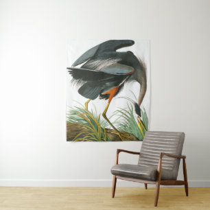 Great Blue Heron von John James Audubon Wandteppich