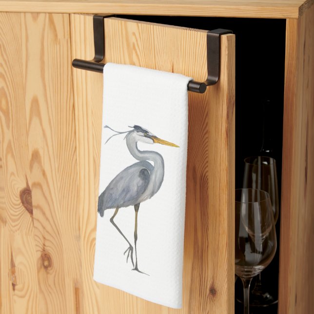 Great Blue Heron Watercolor Küchentuch (Drittel gefaltet)