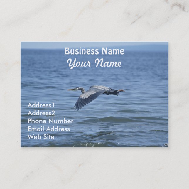 Great Blue Heron Wildlife Business Card Visitenkarte (Vorderseite)