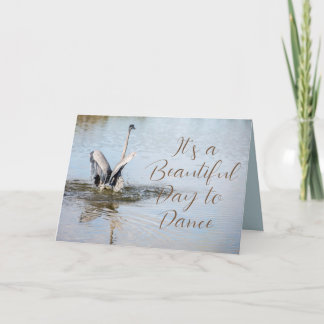 Great Blue Heron Wings Spread on Water Karte