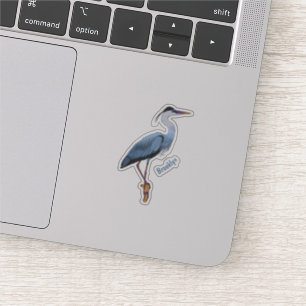 Great blue herone Cartoon Illustration Aufkleber