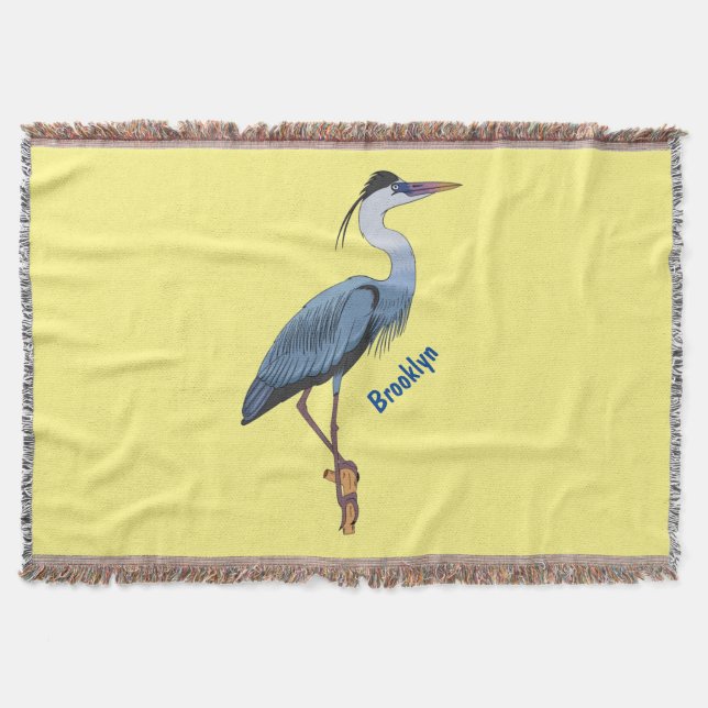 Great blue herone Cartoon Illustration Decke (Vorderseite)