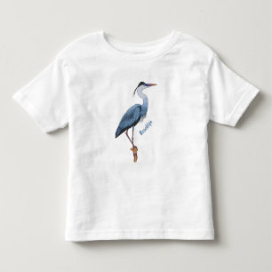Great blue herone Cartoon Illustration Kleinkind T-shirt