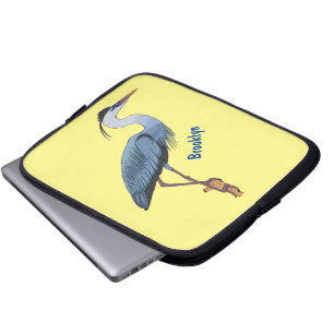 Great blue herone Cartoon Illustration Laptopschutzhülle