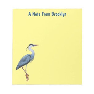 Great blue herone Cartoon Illustration Notizblock