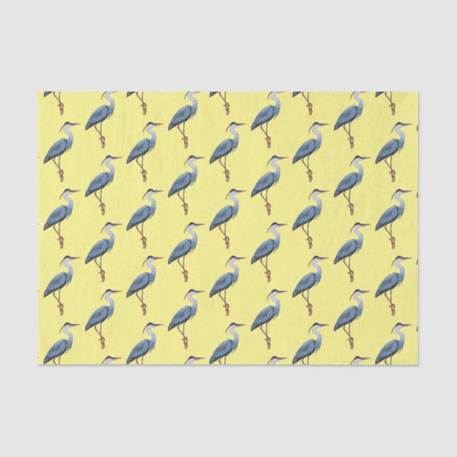 Great blue herone Cartoon Illustration Seidenpapier (Vorderseite)