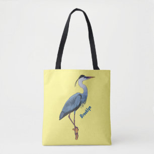 Great blue herone Cartoon Illustration Tasche