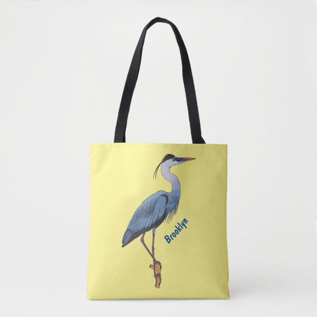 Great blue herone Cartoon Illustration Tasche (Vorderseite)