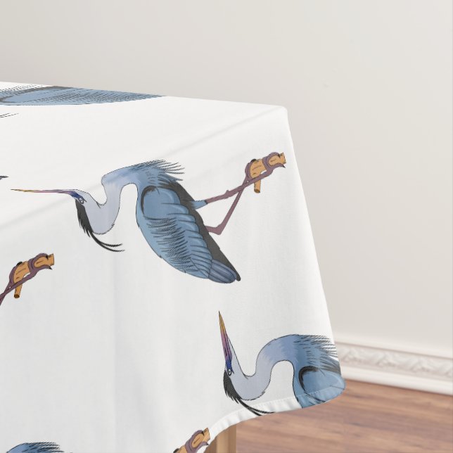 Great blue herone Cartoon Illustration Tischdecke (Beispiel)