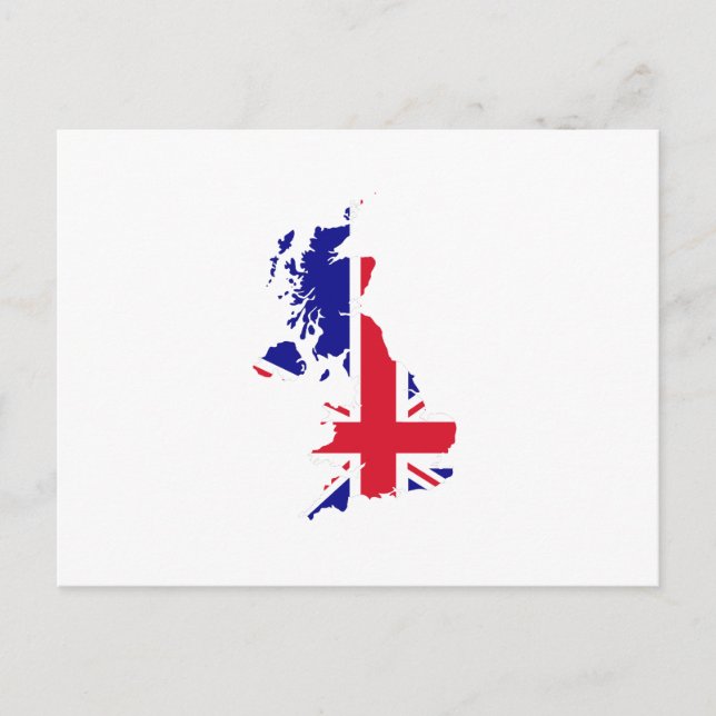 Great Britain Map Flag Postkarte (Vorderseite)