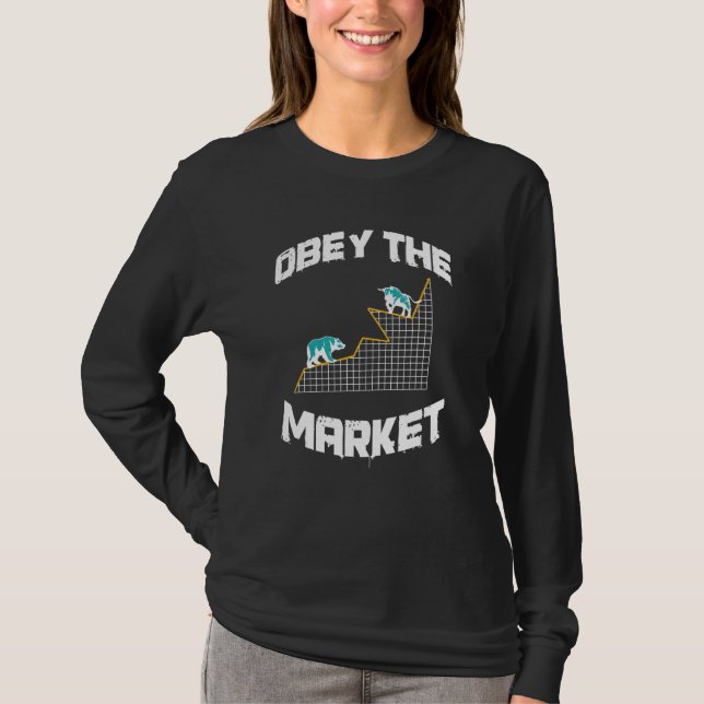 Great Bull and Bear Stock Exchange Design Hauses S T-Shirt (Vorderseite)