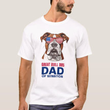 Great Bull Dog Vater 4. Juli Amerikanische Flagge