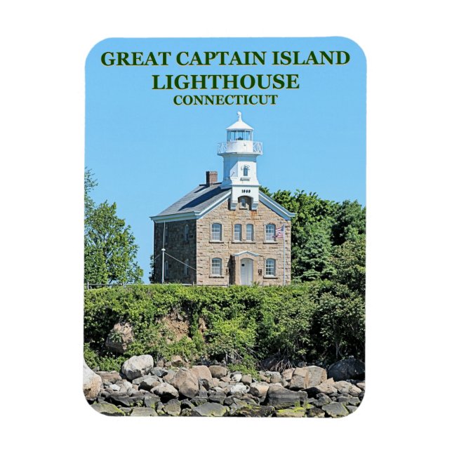 Great Captain Island Lighthouse, CT Foto Magnet (Vertikal)