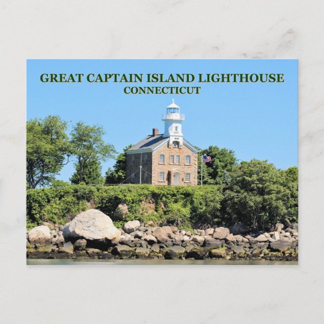 Great Captain Island Lighthouse, CT Postcard Postkarte (Vorderseite)
