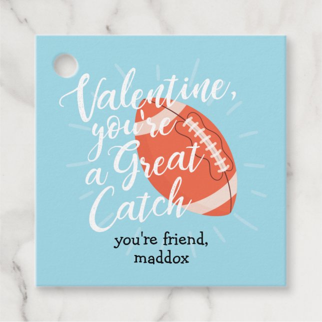 Great Catch Football Valentine Geschenkanhänger (Vorderseite)