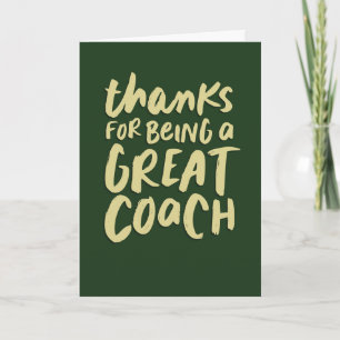 Great Coach Green Gold cool vielen Dank Karte