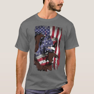 Great Dane American Flag Hund Lover Funny 4. Ju T-Shirt