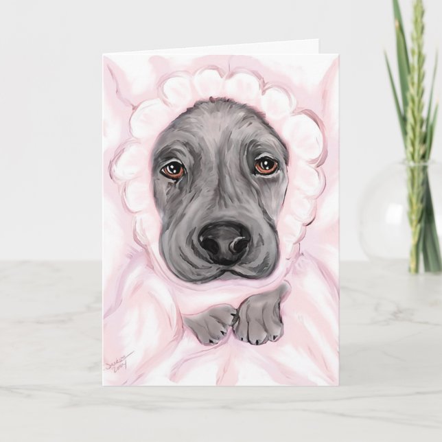 Great Dane Baby Black Girl Ankündigungen (Vorderseite)