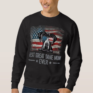 Great Dane Best Hund Mama je Retro US American Fl Sweatshirt