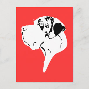 Great Dane Big Head Merle Postkarte