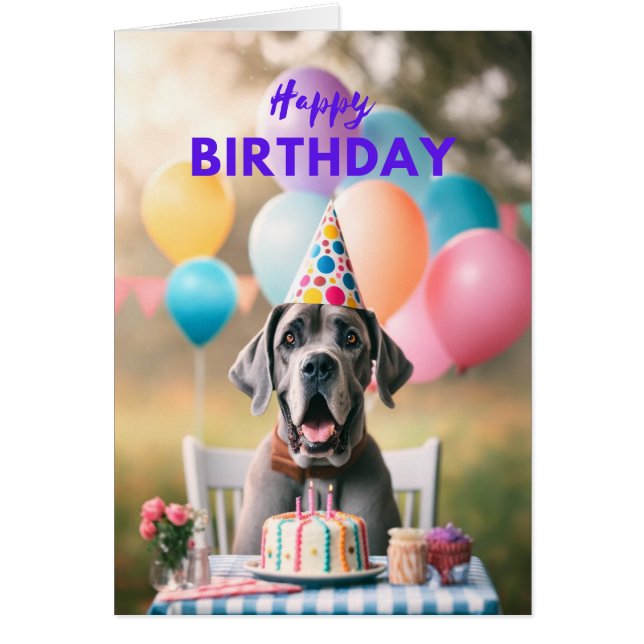 Great Dane Birthday Card (Vorne)