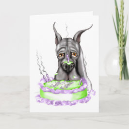 Great Dane Black Birthday Cake Face Karte