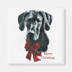 Great Dane Black Christmas Geschenke Magnet