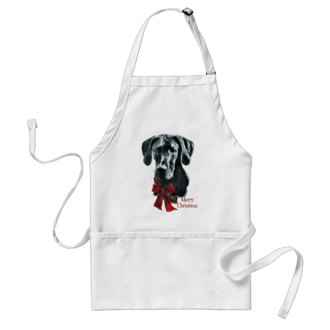 Great Dane Black Christmas Geschenke Schürze (Vorne)