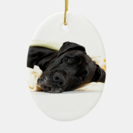 Great Dane - black / Deutsche Dogge - schwarz Keramik Ornament