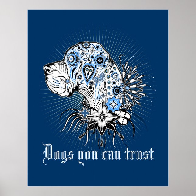 Great Dane Black Heart Poster (Vorne)