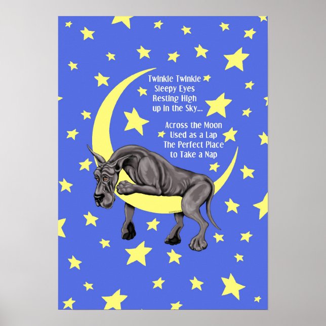 Great Dane Black Twinkle Poster (Vorne)