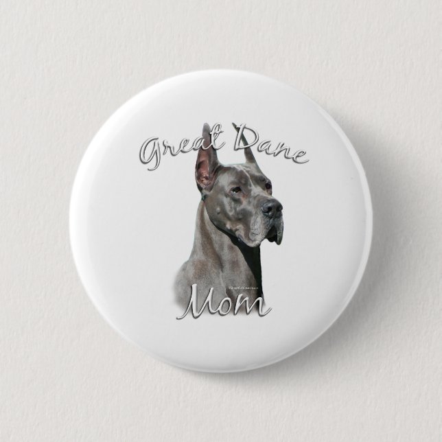 Great Dane (blau) Mama 2 Button (Vorderseite)