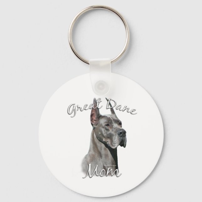 Great Dane (blau) Mama 2 Schlüsselanhänger (Vorderseite)