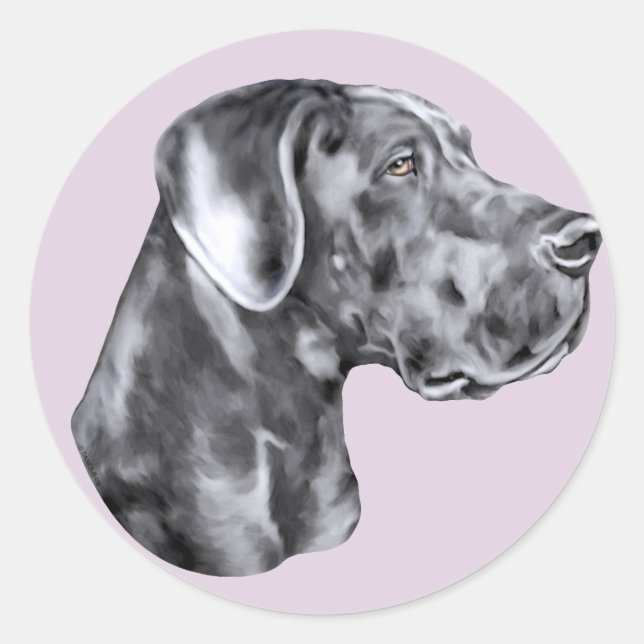 Great Dane Blue Unzugeschnitten Runder Aufkleber (Vorderseite)