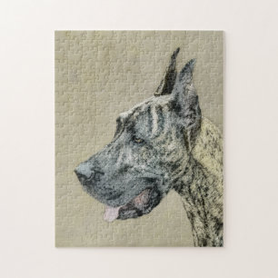 Great Dane (Brindle) Malerei - Original Hund Kunst