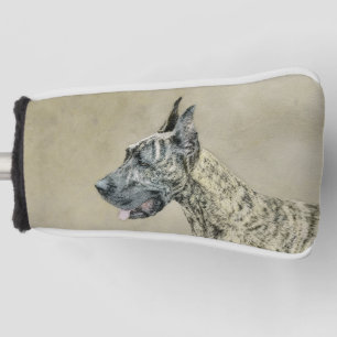 Great Dane (Brindle) Malerei - Original Hund Kunst Golf Headcover