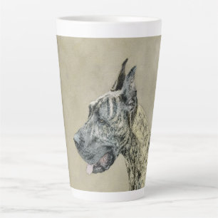 Great Dane (Brindle) Malerei - Original Hund Kunst Milchtasse